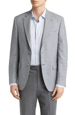 Peter Millar Tailored Fit Check Wool Sport Coat in Light Grey