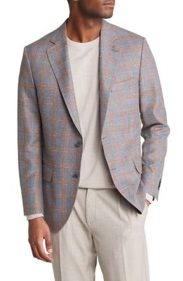 Peter Millar Tailored Fit Plaid Wool Blend Sport Coat in Grey