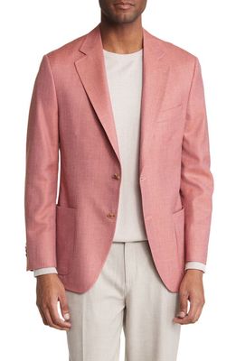 Peter Millar Tailored Fit Wool & Silk Blend Twill Sport Coat in Coral