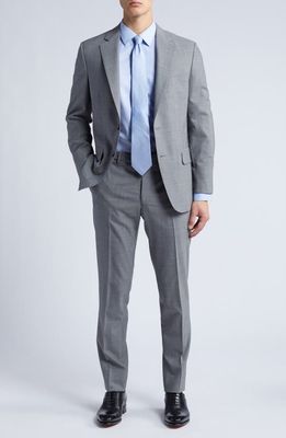 Peter Millar Tailored Fit Wool Suit in Light Grey
