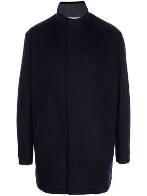 Peter Millar wool stand-up collar coat - Blue