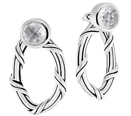Peter Thomas Roth Sorbetto Sterling Rock Crysta l Hoop Earring