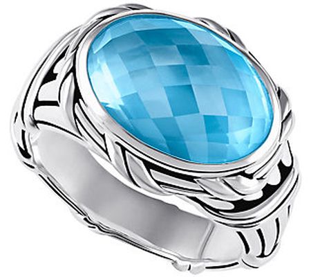 Peter Thomas Roth Sterling 7.20 ct Blue Topaz S tatement Ring