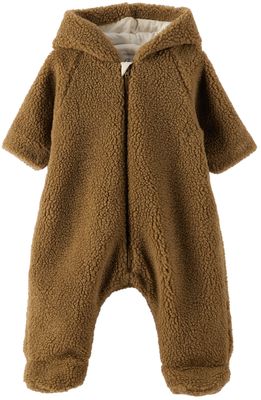 Petit Bateau Baby Brown Sherpa Fleece Snowsuit