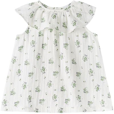 Petit Bateau Baby Off-White Floral Print Dress