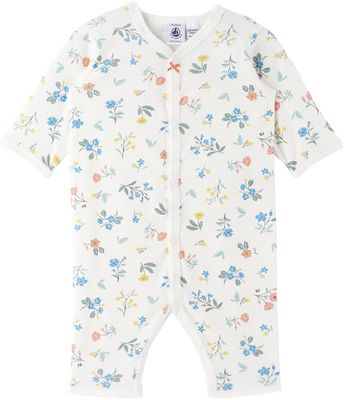 Petit Bateau Baby White Floral Romper