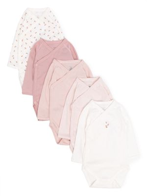 Petit Bateau floral-print cotton body set - Pink