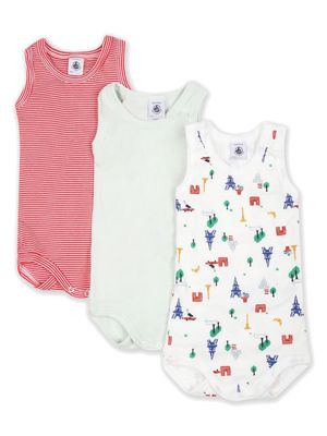 Petit Bateau graphic-print cotton bodysuit - White