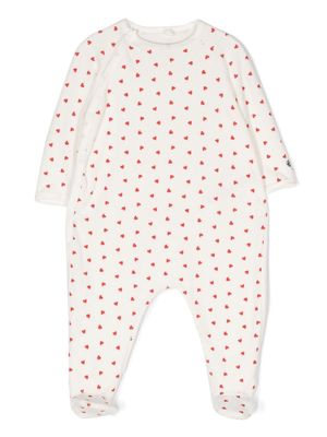 Petit Bateau heart-print cotton pyjamas - White