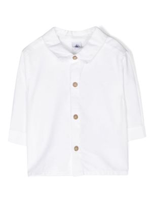 Petit Bateau logo-embroidered piqué shirt - White