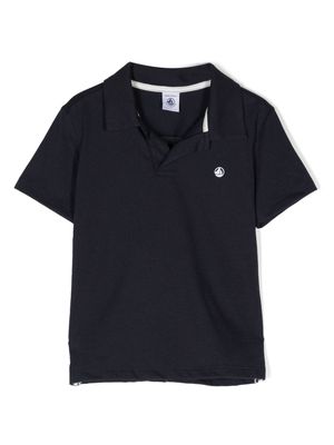 Petit Bateau logo-print cotton polo shirt - Blue