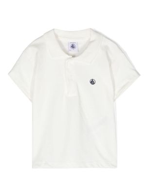 Petit Bateau logo-print cotton polo shirt - White