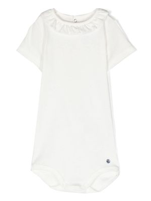 Petit Bateau ruffled cotton body - White