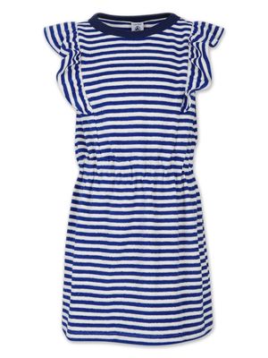 Petit Bateau ruffled striped dress - Blue