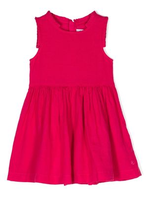 Petit Bateau ruffled-trim linen dress - Pink