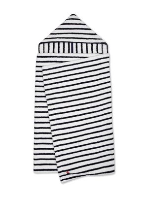 Petit Bateau striped cotton bath cape - White