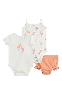 Petit Lem Flamingo 2-Pack Bodysuits & Ruffle Bloomers Set in Off White 