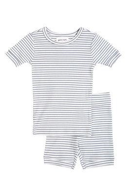 Petit Lem Kids' Barely Blue Stripe Short Pajamas in 600 Blue
