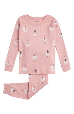 Petit Lem Kids' Dancer Print Fitted Two-Piece Pajamas in Pink