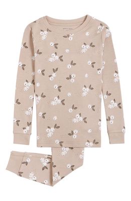 Petit Lem Kids' Gooseberry Print Fitted Organic Cotton Two-Piece Pajamas in 103 Sand