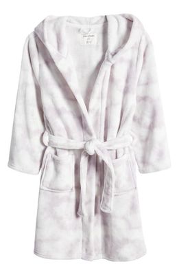 Petit Lem Kids' Tie Dye Fitted Recycled Polyester Hooded Robe in 700 Purple