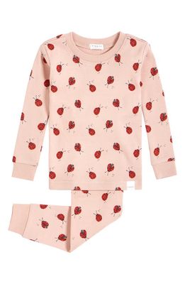 Petit Lem Ladybug Fitted Two-Piece Organic Cotton Pajamas in 400 Pink