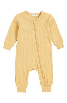 Petit Lem Rib Fitted One-Piece Pajamas in 201 Light Yellow