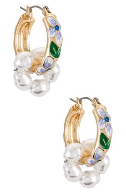 Petit Moments Barque Imitation Pearl Earrings in Blue