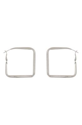 Petit Moments Box Hoop Earrings in Silver