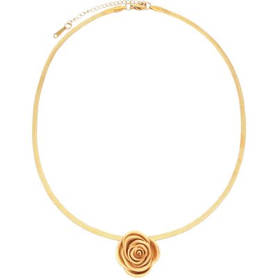 Petit Moments Brai Rose Pendant Necklace in Gold 