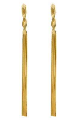 Petit Moments Braided Dangley Linear Drop Earrings in Gold
