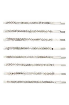 Petit Moments Bree 8-Pack Crystal Barrettes in Silver