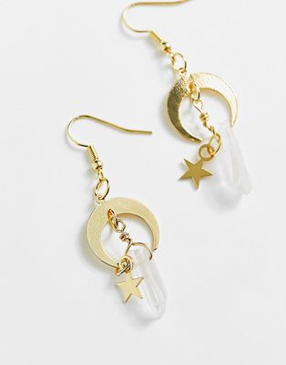 Petit Moments celestial drop earrings in gold