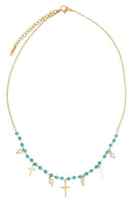 Petit Moments Farrah Frontal Necklace in Blue