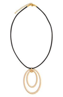 Petit Moments Hoop Pendant Cord Necklace in Gold