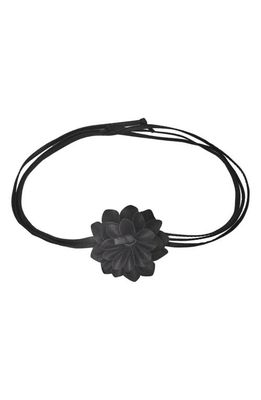 Petit Moments Lolita Flower Faux Leather Belt in Black
