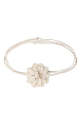 Petit Moments Lolita Flower Faux Leather Belt in White
