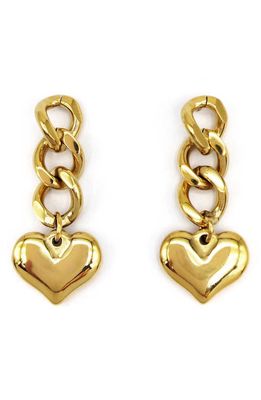 Petit Moments Romantic Heart Drop Earrings in Gold