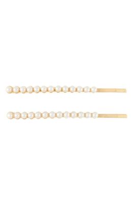 Petit Moments Samantha 2-Pack Imitation Pearl Barrettes in Gold