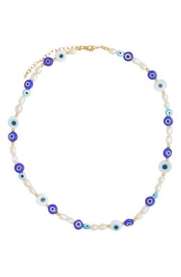 Petit Moments Shadow Beaded Necklace in Blue