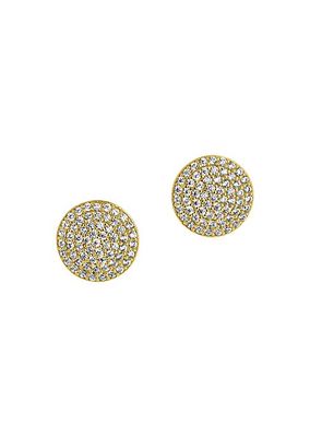 Petit Pavé 22K-Gold-Plated & Cubic Zirconia Stud Earrings