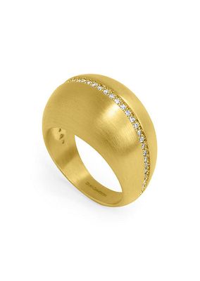 Petit Pavé 22K-Gold-Plated & White Topaz Statement Ring