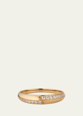 Petite Crescent Ring with Diamonds