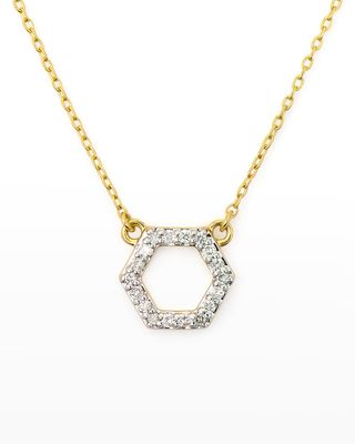 Petite Hexagon Diamond Station Necklace