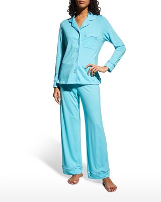Petite Long-Sleeve Button-Down Pajama Set
