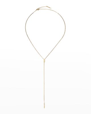 Petite Malibu Gold Tag Lariat Necklace