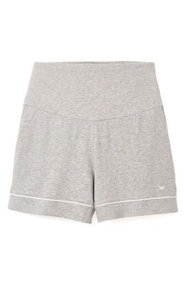 Petite Plume Cotton Maternity Shorts in Heather Grey
