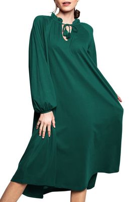 Petite Plume Garbo Luxe Pima Cotton Nightgown in Evergreen