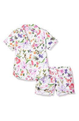 Petite Plume Gardens of Giverny Floral Short Pajamas in White