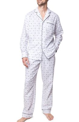 Petite Plume Hanukkah Print Cotton Twill Pajamas in White